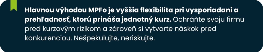 Výhody Menového PAR Forwardu s oknom pre exportérov a importérov – flexibilné menové zabezpečenie s jednotným kurzom.